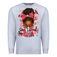 Heather Grey one loved cna afro messy bun Premium Sweatshirt - texasbilliewilder