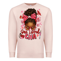 Pale Pink one loved cna afro messy bun Premium Sweatshirt - texasbilliewilder