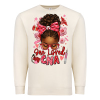 Sandshell one loved cna afro messy bun Premium Sweatshirt - texasbilliewilder