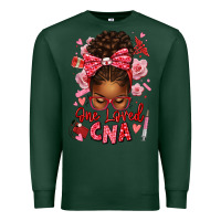 Sports Green one loved cna afro messy bun Premium Sweatshirt - texasbilliewilder