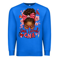 True Royal one loved cna afro messy bun Premium Sweatshirt - texasbilliewilder