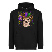 Black mardi gras hat chihuahua Heavyweight Hoodie - RanaPortraitStore
