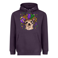 Plum mardi gras hat chihuahua Heavyweight Hoodie - RanaPortraitStore