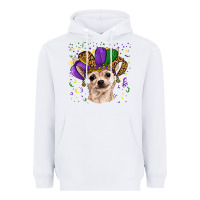 White mardi gras hat chihuahua Heavyweight Hoodie - RanaPortraitStore