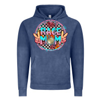 Vintage Denim race mom with leopard and peace hand Vintage Hoodie - AdoDesignShop