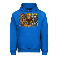 Cobalt saddle sunflower horseshoe cowhide leopard background Urban Hoodie - Artiststas