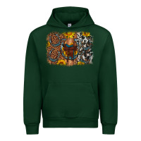 Forest Green saddle sunflower horseshoe cowhide leopard background Urban Hoodie - Artiststas