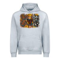 Heather Grey saddle sunflower horseshoe cowhide leopard background Urban Hoodie - Artiststas