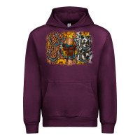 Mauve Wine saddle sunflower horseshoe cowhide leopard background Urban Hoodie - Artiststas