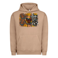Pigment Burro saddle sunflower horseshoe cowhide leopard background Urban Hoodie - Artiststas