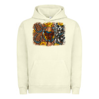 Pigment Pistachio saddle sunflower horseshoe cowhide leopard background Urban Hoodie - Artiststas