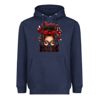 Navy cheer mom messy bun Heavyweight Hoodie - texasbilliewilder