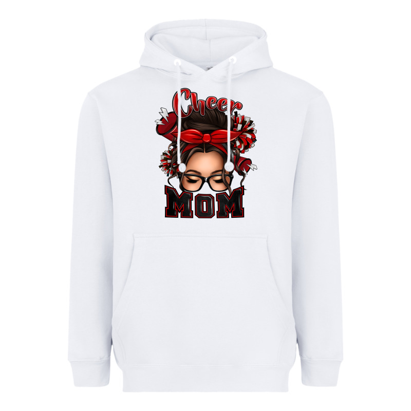 Cheer Mom Messy Bun Heavyweight Hoodie by texasbilliewilder | Teevron