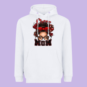 Cheer Mom Messy Bun Heavyweight Hoodie Designed By Texasbilliewilder