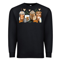 Black latte coffee cups Premium Sweatshirt - Zillion Design Studio