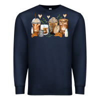 Navy latte coffee cups Premium Sweatshirt - Zillion Design Studio