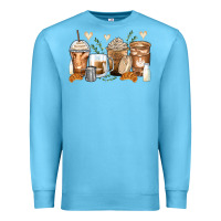 Ocean Blue latte coffee cups Premium Sweatshirt - Zillion Design Studio