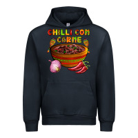 Navy chilli con carne  with chilli pepper Urban Hoodie - AdoDesignShop