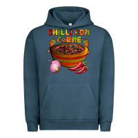 Pigment Midnight Navy chilli con carne  with chilli pepper Urban Hoodie - AdoDesignShop