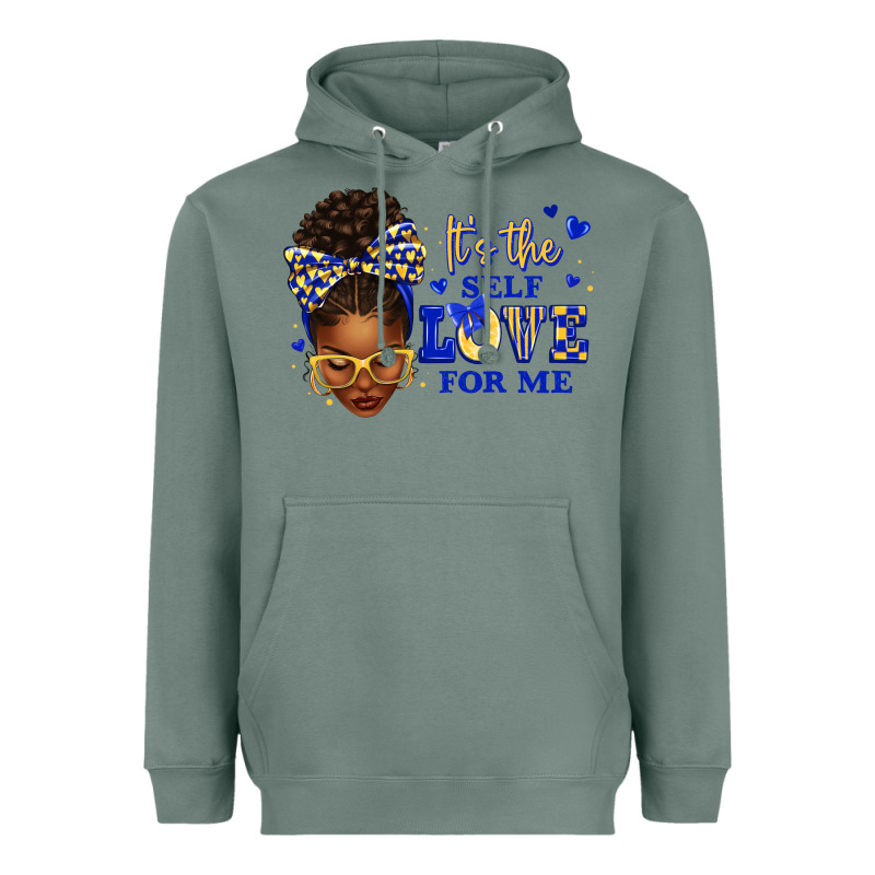 Sorority Colors Blue And Gold It's The Self Love F Heavyweight Hoodie by texasbilliewilder | Teevron
