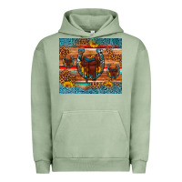 Pigment Oil Green saddle horseshoe leopard sunflower Urban Hoodie - Artiststas