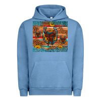 Pigment Pebble Blue saddle horseshoe leopard sunflower Urban Hoodie - Artiststas