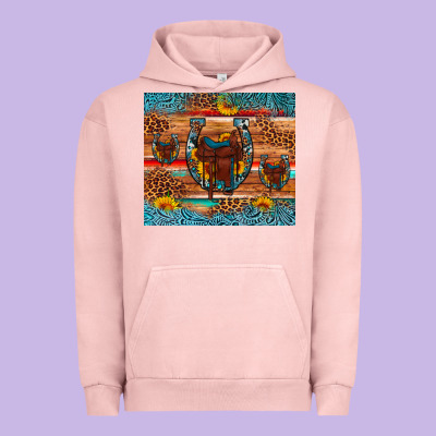 Saddle Horseshoe Leopard Sunflower Urban Hoodie Designed By Artiststas