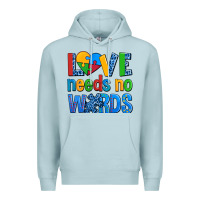 Blue Mist love needs no words autism Premium Hoodie - AdoDesignShop
