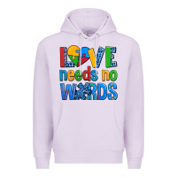 Lilac love needs no words autism Premium Hoodie - AdoDesignShop