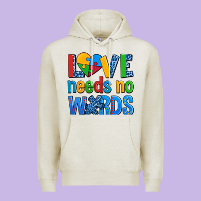 Love Needs No Words Autism Premium Hoodie Designed By Adodesignshop