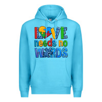 Ocean Blue love needs no words autism Premium Hoodie - AdoDesignShop