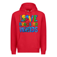 Red love needs no words autism Premium Hoodie - AdoDesignShop
