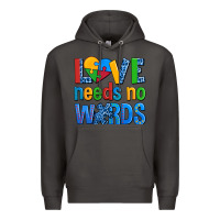 Smoke love needs no words autism Premium Hoodie - AdoDesignShop