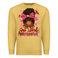 Antique Gold one loved supervisor afro messy bun Premium Sweatshirt - texasbilliewilder