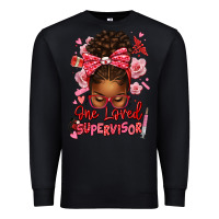 Black one loved supervisor afro messy bun Premium Sweatshirt - texasbilliewilder