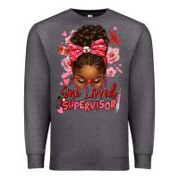 Charcoal Heather one loved supervisor afro messy bun Premium Sweatshirt - texasbilliewilder