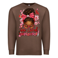 Chestnut one loved supervisor afro messy bun Premium Sweatshirt - texasbilliewilder