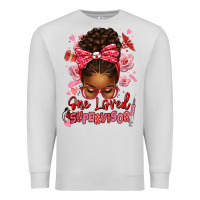 Dove Grey one loved supervisor afro messy bun Premium Sweatshirt - texasbilliewilder