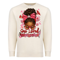 Sandshell one loved supervisor afro messy bun Premium Sweatshirt - texasbilliewilder