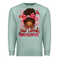 Seafoam one loved supervisor afro messy bun Premium Sweatshirt - texasbilliewilder