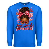 True Royal one loved supervisor afro messy bun Premium Sweatshirt - texasbilliewilder