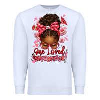 White one loved supervisor afro messy bun Premium Sweatshirt - texasbilliewilder