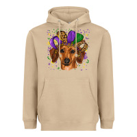 Mushroom mardi gras hat dachshund Heavyweight Hoodie - RanaPortraitStore