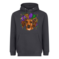 Smoke mardi gras hat dachshund Heavyweight Hoodie - RanaPortraitStore