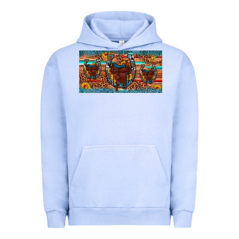 Saddle Horseshoe  Sunflower Leopard License Plate Urban Hoodie by Artiststas | Teevron