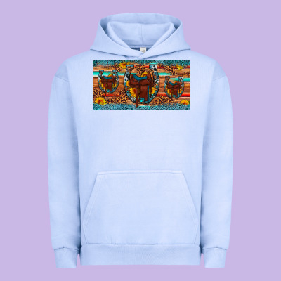 Saddle Horseshoe  Sunflower Leopard License Plate Urban Hoodie Designed By Artiststas