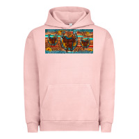 Pigment Salmon saddle horseshoe  sunflower leopard license plate Urban Hoodie - Artiststas