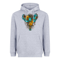 Heather Grey gemstone cross Heavyweight Hoodie - Zillion Design Studio
