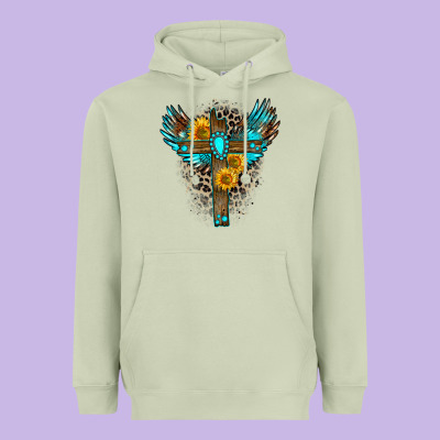 Gemstone Cross Heavyweight Hoodie Designed By Zillion Design Studio