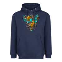 Navy gemstone cross Heavyweight Hoodie - Zillion Design Studio
